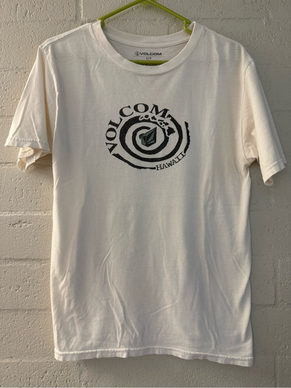 Volcom Men’s White Short Sleeve Tee with Black Graphic